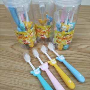BEAR-SHAPED HANDLE CHILDREN'S TOOTHBRUSH-6 PCS